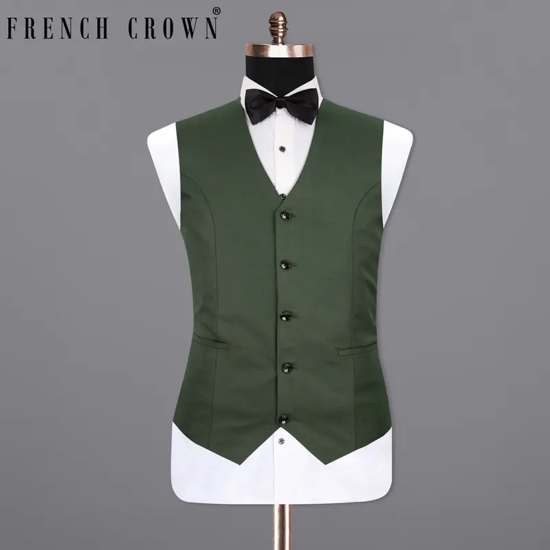 Nandor Green Wool Rich Waistcoat 1