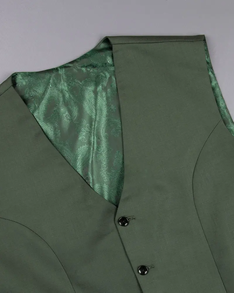 Nandor Green Wool Rich Waistcoat 4