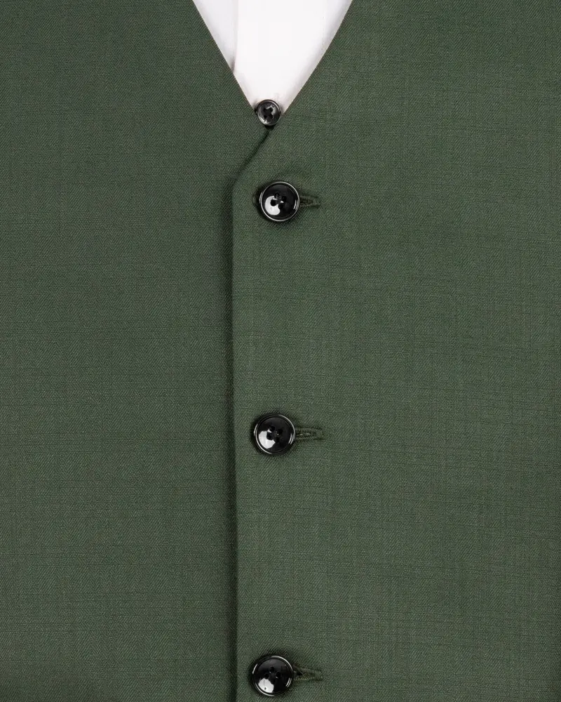 Nandor Green Wool Rich Waistcoat 5