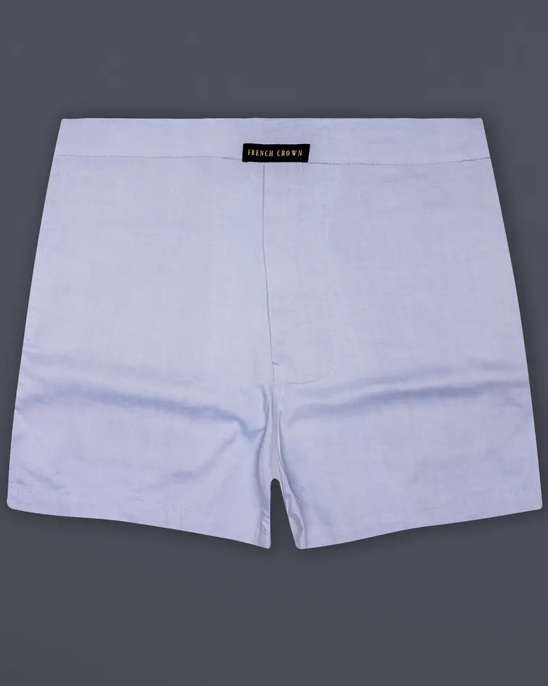 Nautic-Tropical Blue Solid Oxford Premium Cotton Boxer 1
