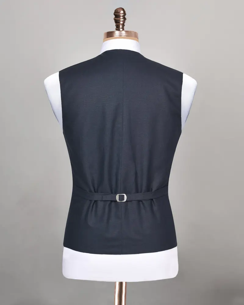 Navy Linen Performance Waistcoat 5
