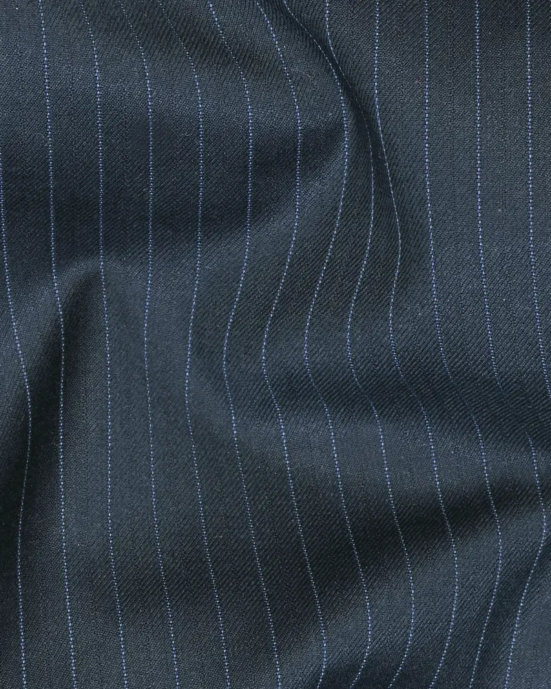 Navy Pinstriped Wool Blend Formal Pant 3