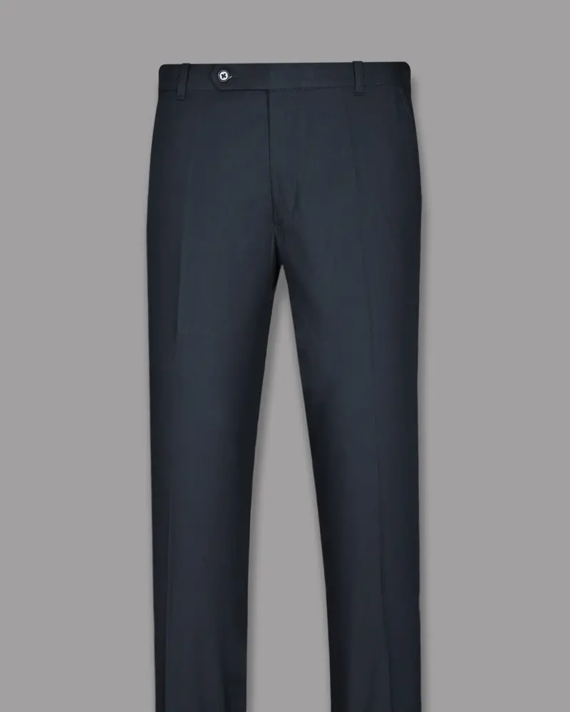 Navy Regular Fit Cotton Pant 4