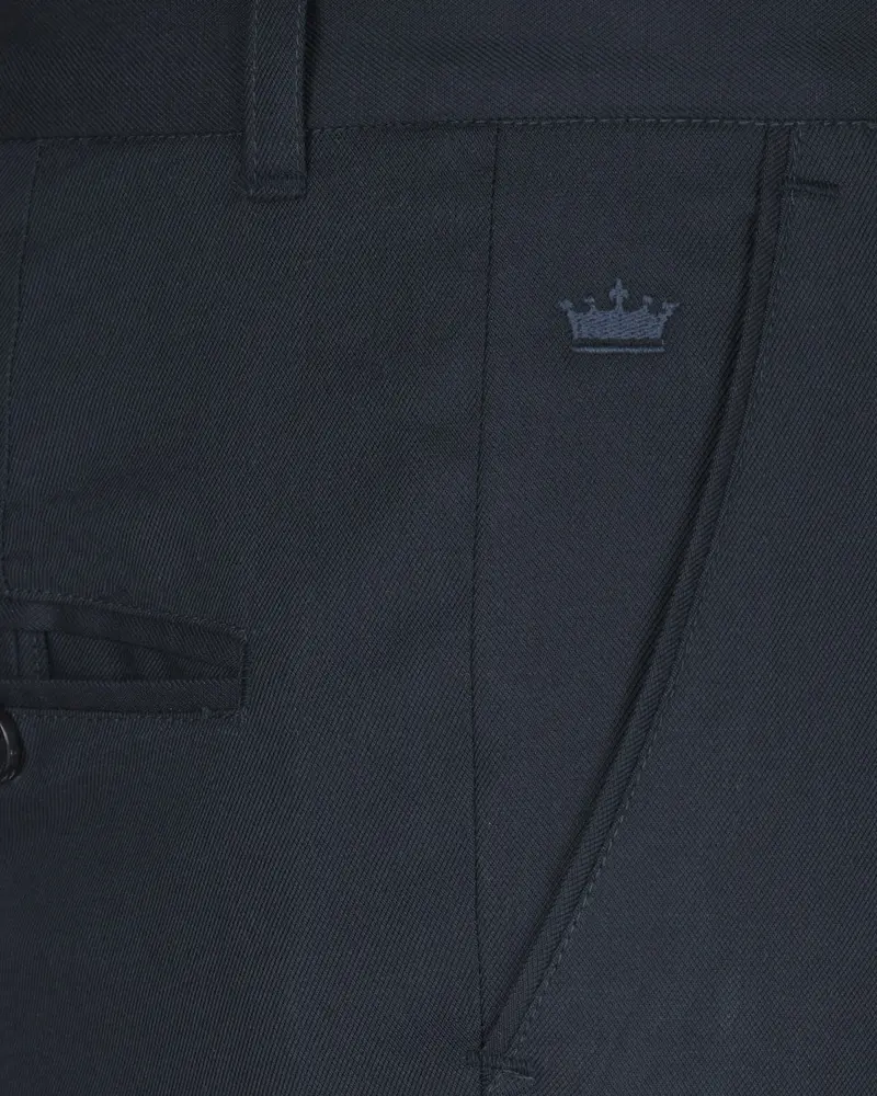 Navy Regular Fit Cotton Pant 5