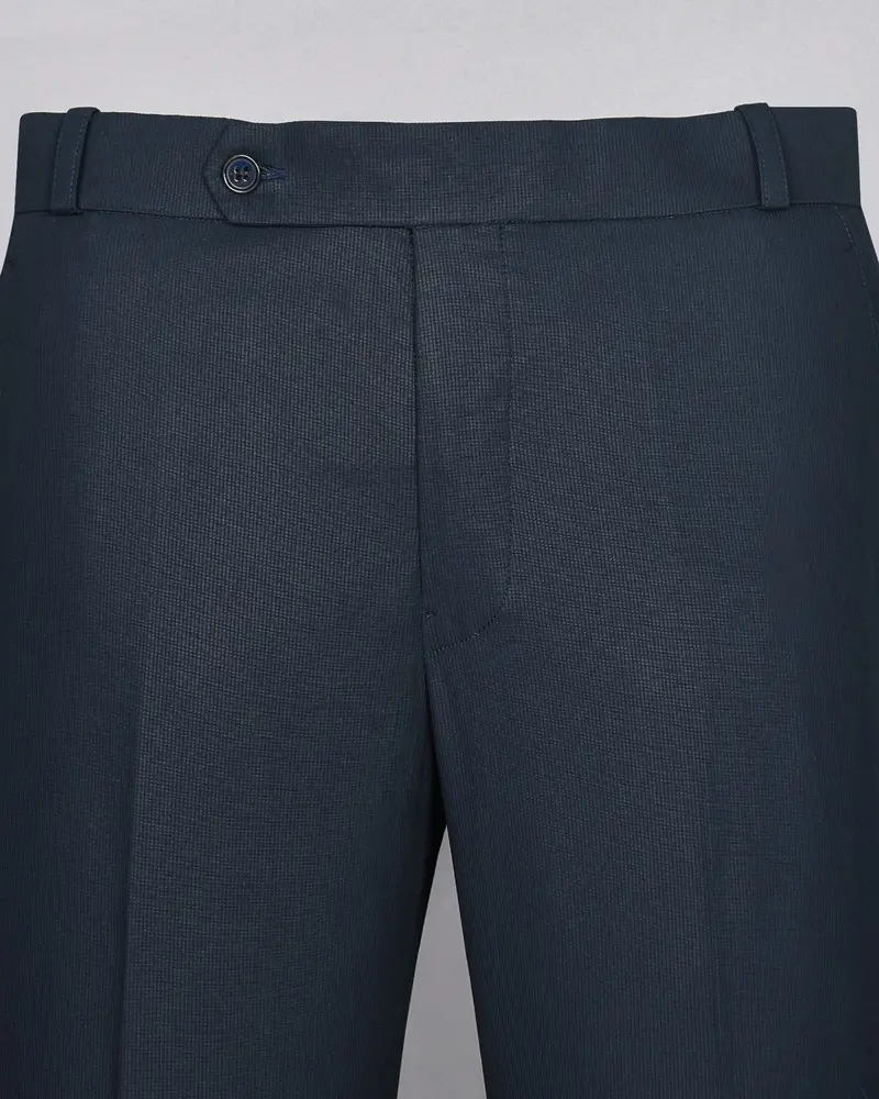 Navy Subtle Pinstriped Premium Cotton Pant 2