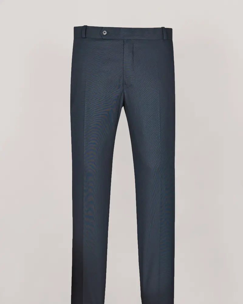 Navy Subtle Pinstriped Premium Cotton Pant 4