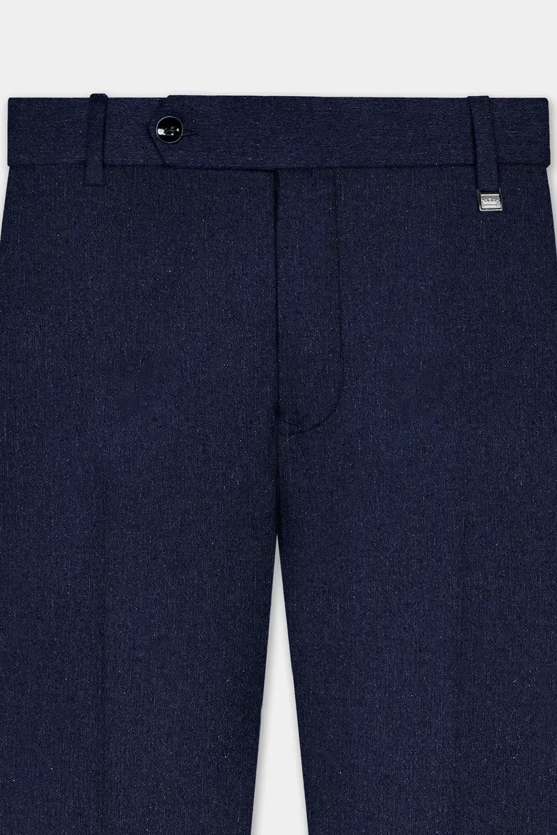Navy Subtle Sheen Wool Blend Double Breasted Suit 12
