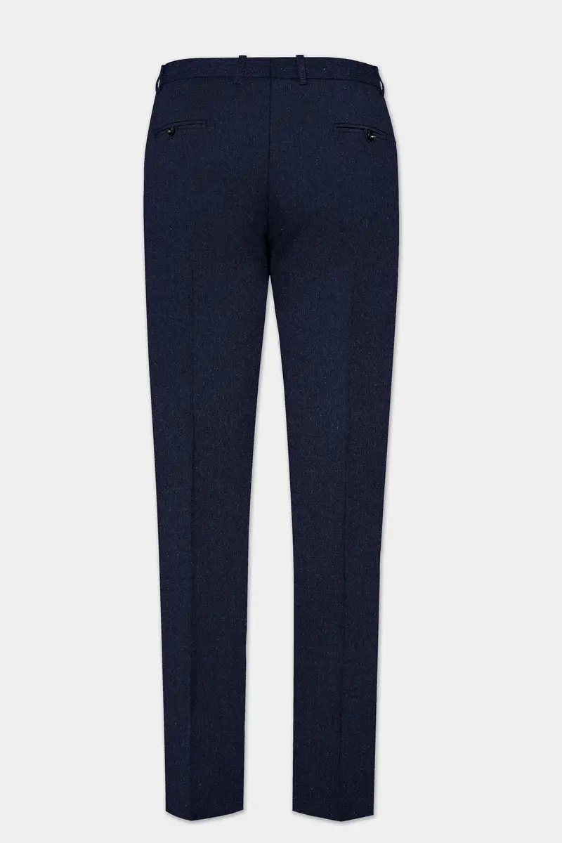 Navy Subtle Sheen Wool Blend Double Breasted Suit 14