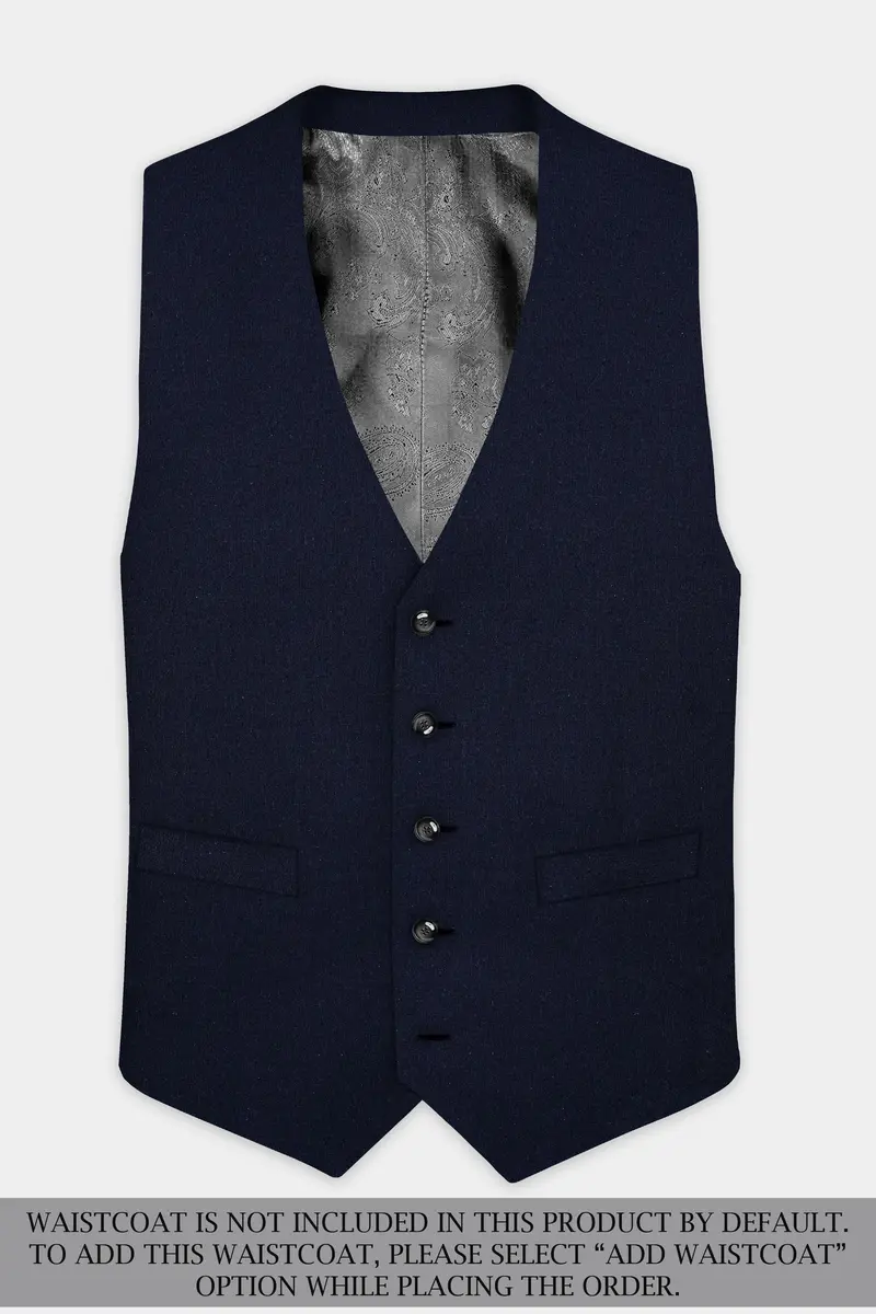 Navy Subtle Sheen Wool Blend Double Breasted Suit 16