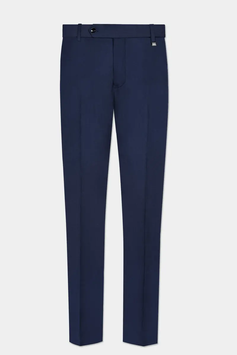 Navy Subtle Sheen Wool Blend Suit 10