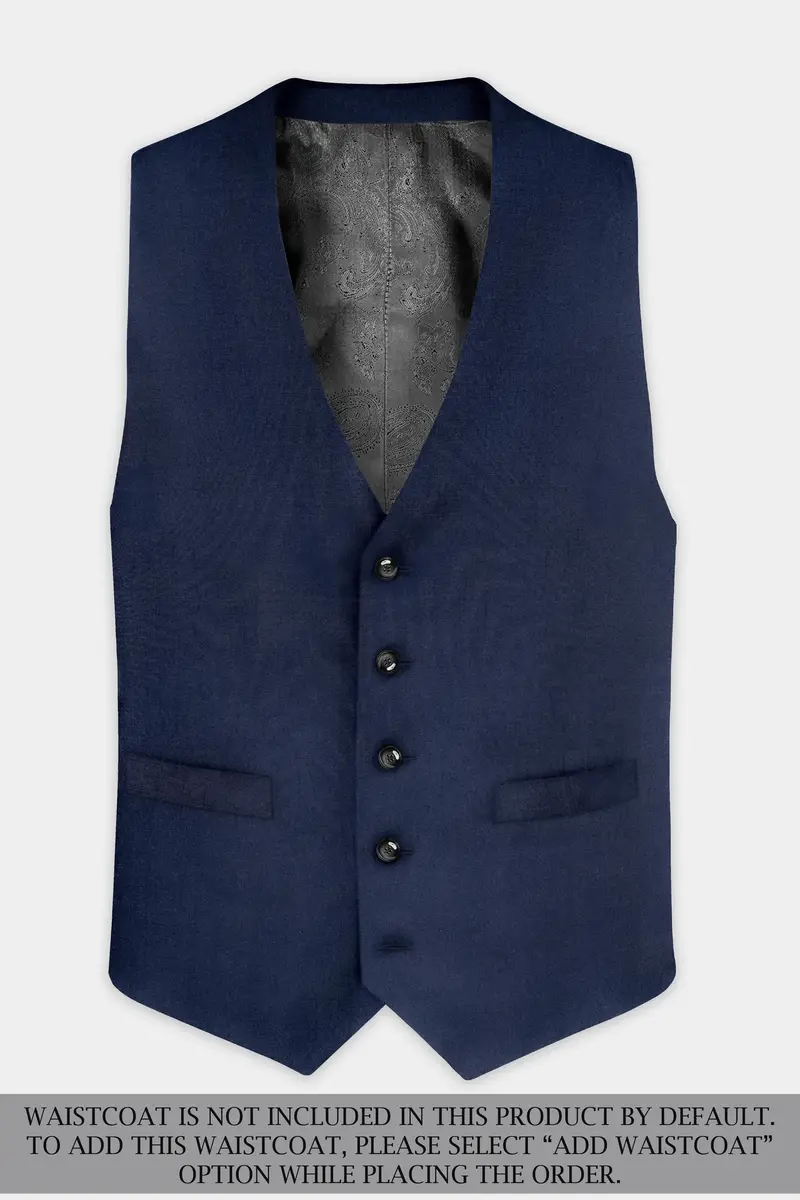 Navy Subtle Sheen Wool Blend Suit 12