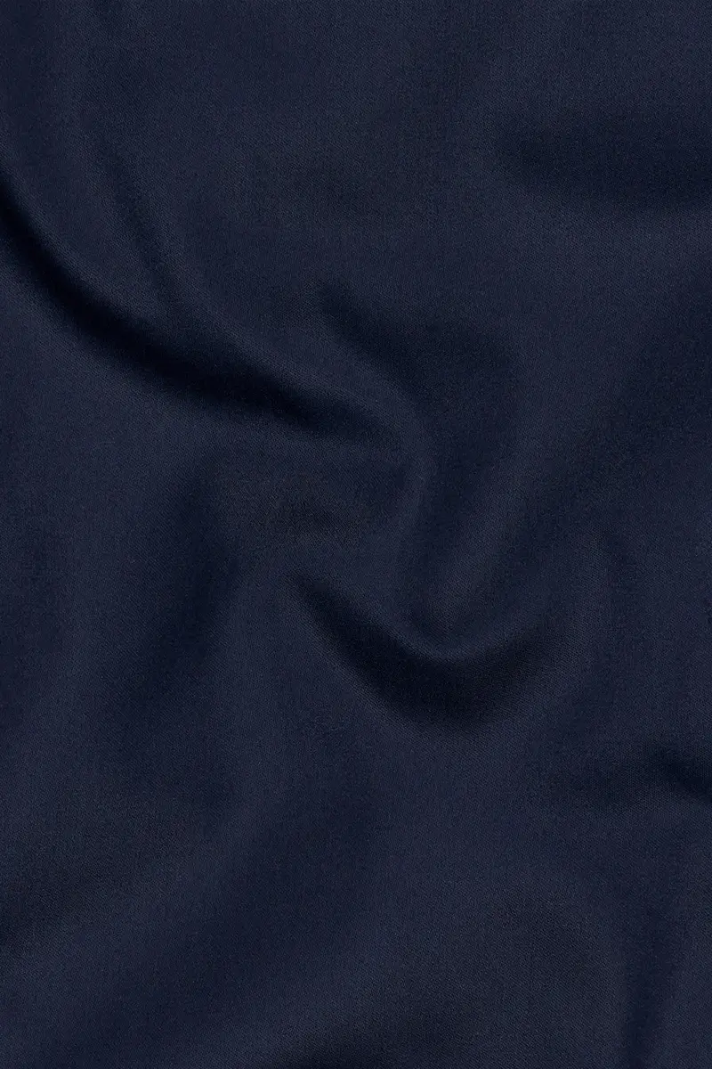 Navy Subtle Sheen Wool Blend Suit 3