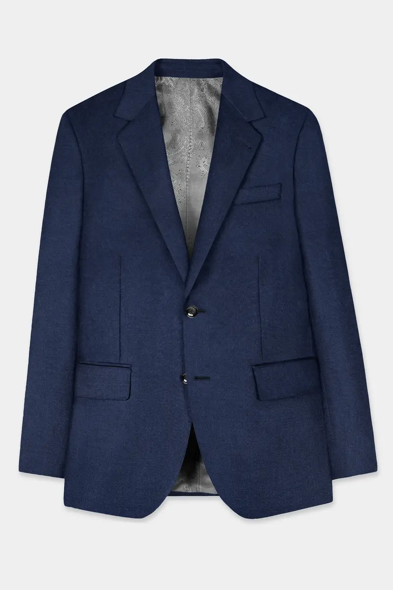 Navy Subtle Sheen Wool Blend Suit 6