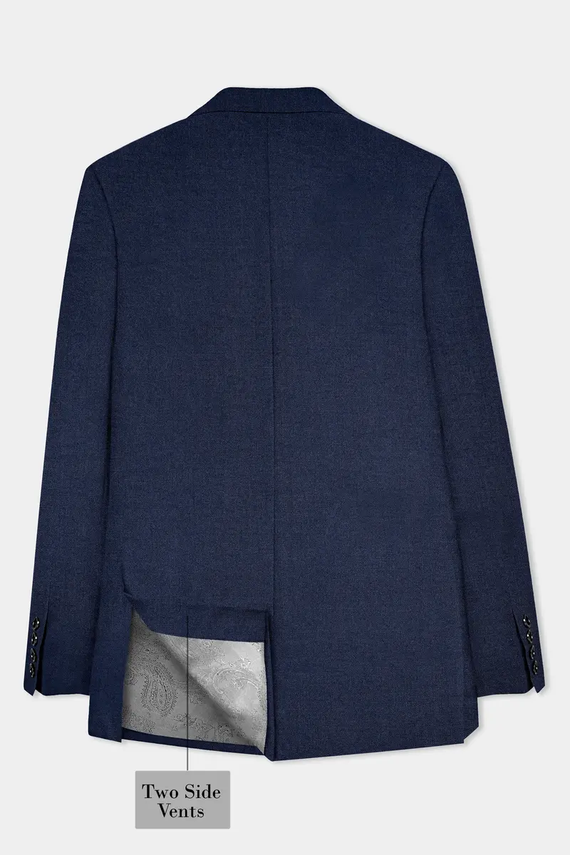 Navy Subtle Sheen Wool Blend Suit 7