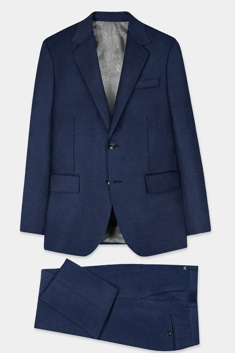 Navy Subtle Sheen Wool Blend Suit 9