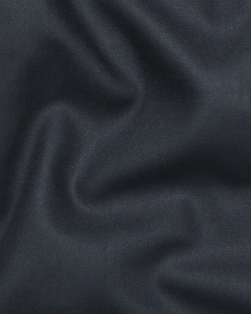 Navy Subtle Textured Wool Blend Formal Pant 3
