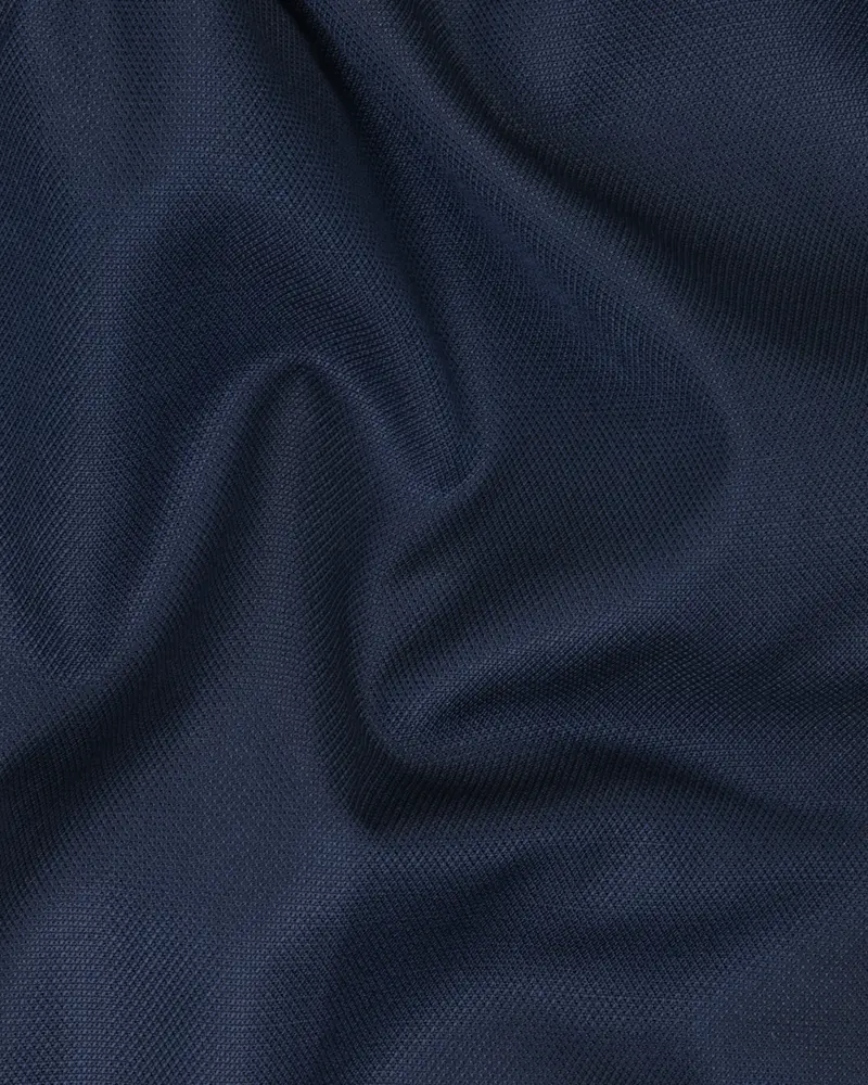 Navy Subtle Textured Wool Rich Pant 3