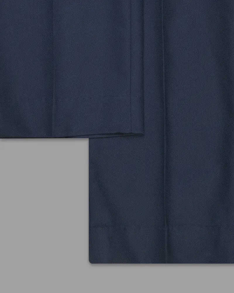 Navy Subtle Textured Wool Rich Pant 6