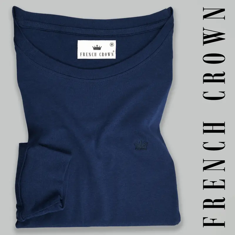 Navy Super Soft Premium Cotton Full Sleeve Organic Cotton Brushed Sweatshirt 1