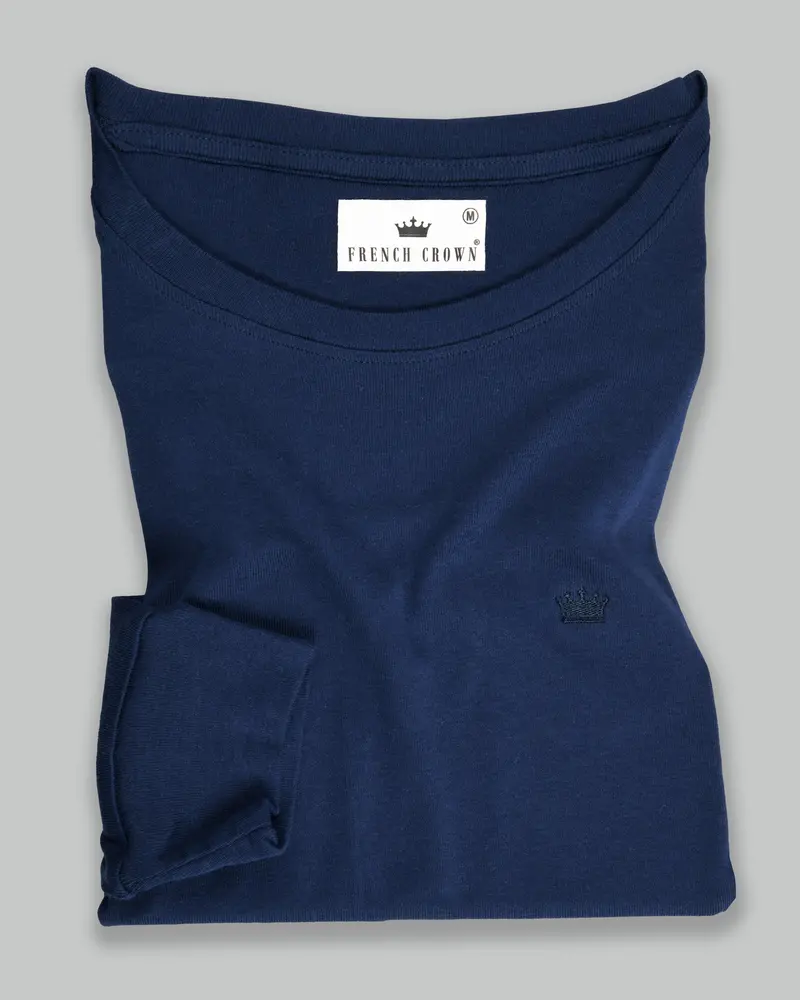 Navy Super Soft Premium Cotton Full Sleeve Organic Cotton Brushed Sweatshirt 2