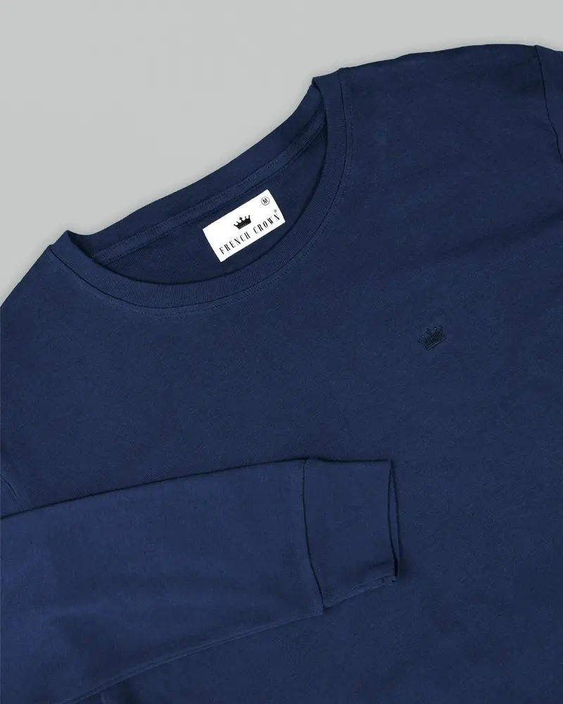 Navy Super Soft Premium Cotton Full Sleeve Organic Cotton Brushed Sweatshirt 4