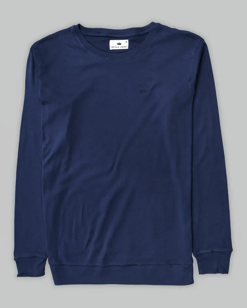 Navy Super Soft Premium Cotton Full Sleeve Organic Cotton Brushed Sweatshirt 5