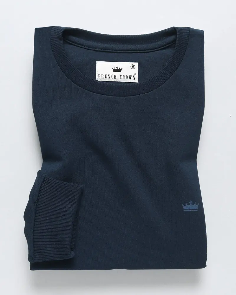 Navy Super Soft Premium Cotton Full Sleeve Sweatshirt 2