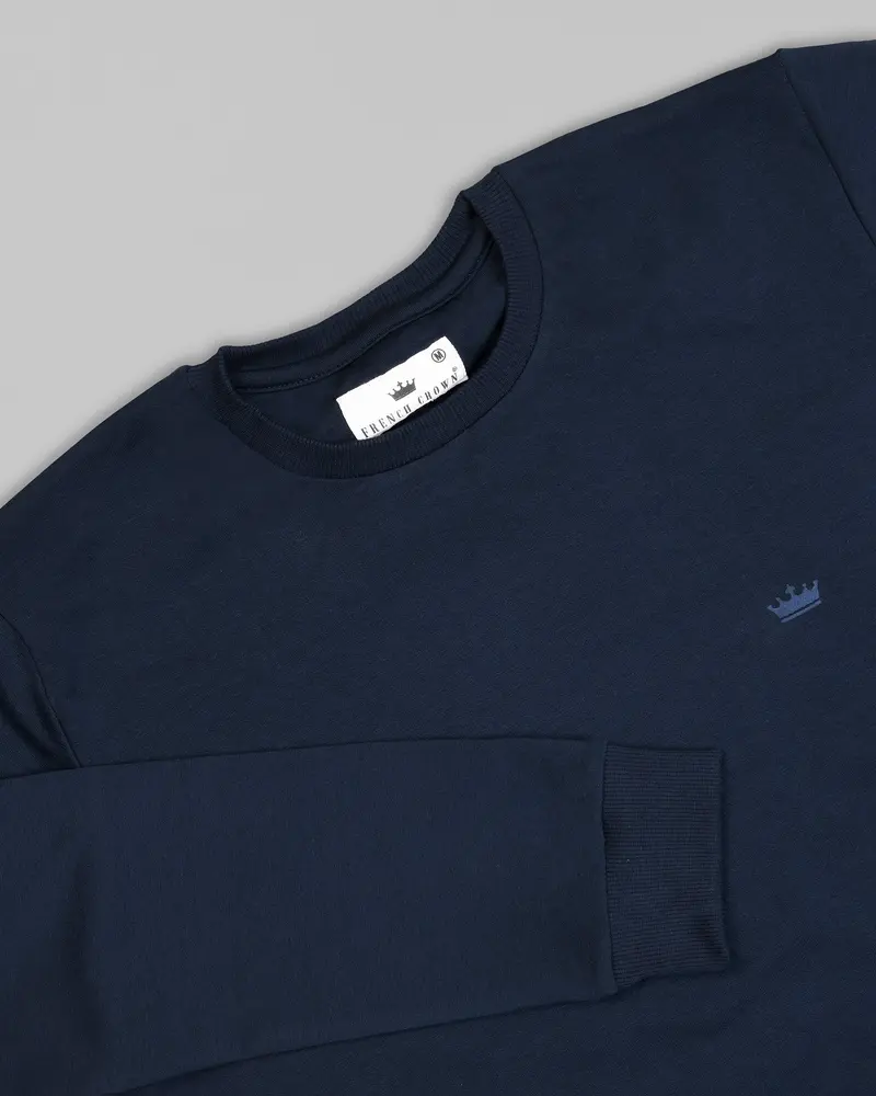 Navy Super Soft Premium Cotton Full Sleeve Sweatshirt 4