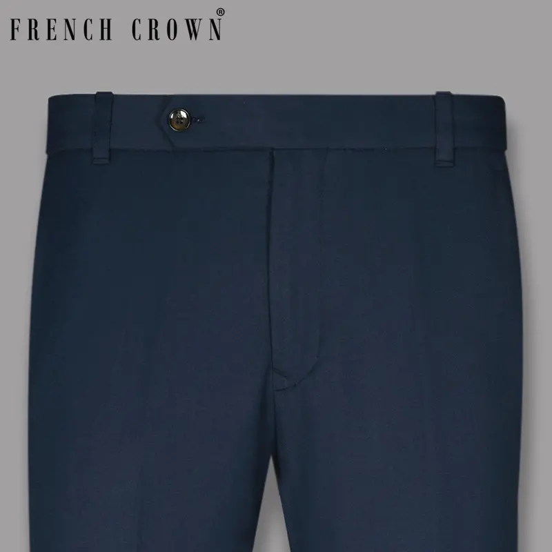 Navy Wool Rich Pant 1