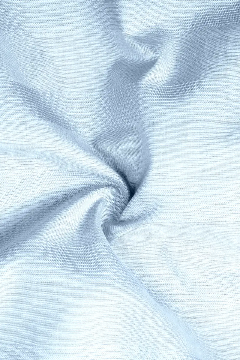 Nebula Blue Striped Dobby Textured Premium Giza Cotton Shirt 2