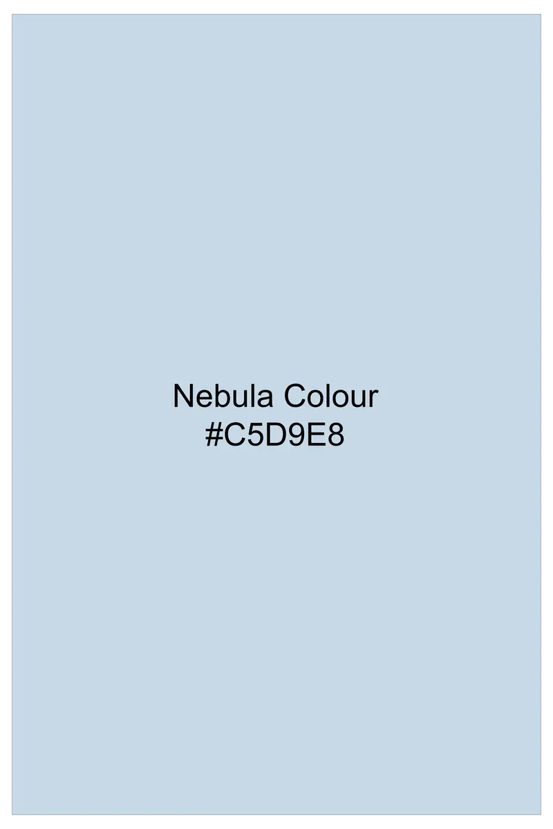 Nebula Blue Striped Dobby Textured Premium Giza Cotton Shirt 8