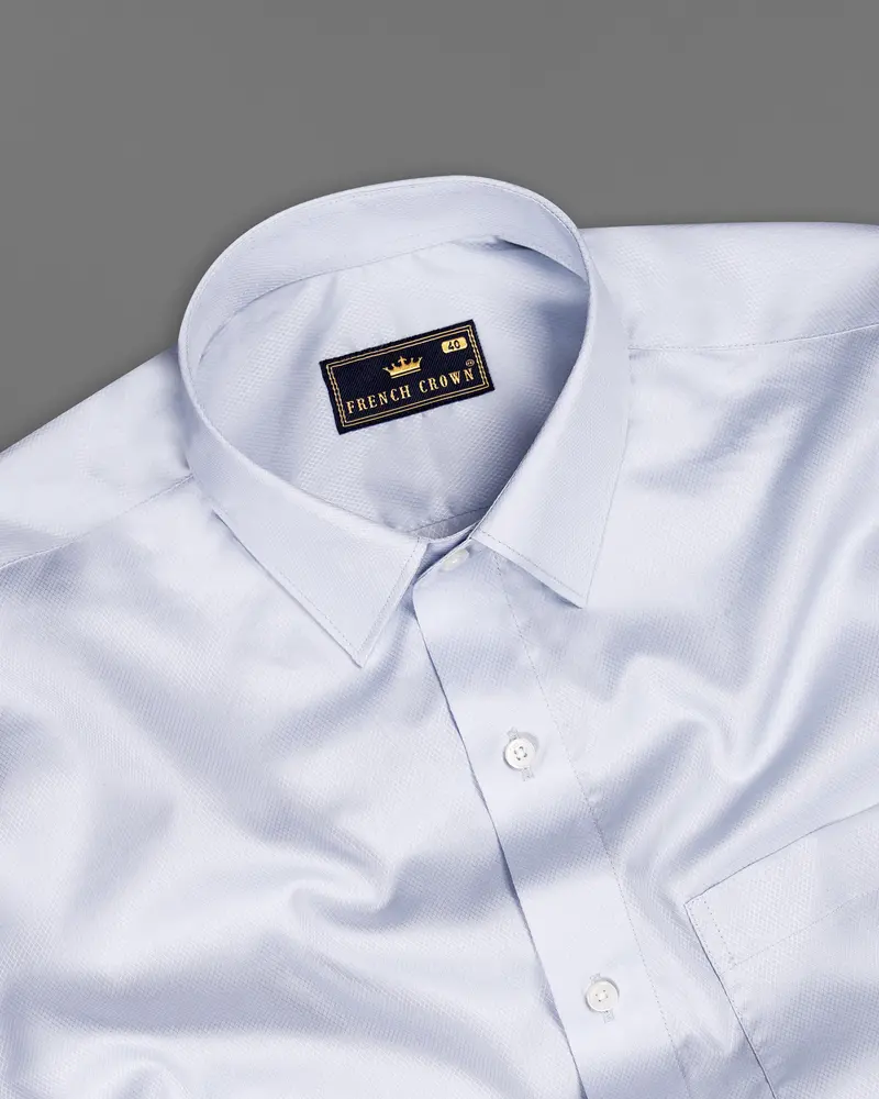 Nebula Light Blue Dobby Textured Premium Giza Cotton Shirt 4