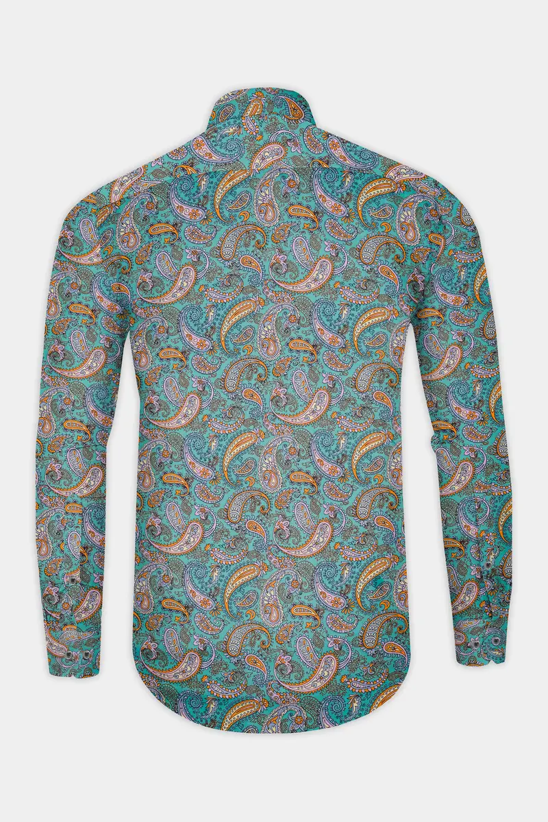 Neptune Green And Wisteria Pink Multicolor Printed Super Soft Premium Cotton Shirt 5