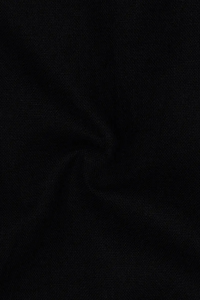 Nerjade-Jade Black Luxurious Linen Dress Shirt 3