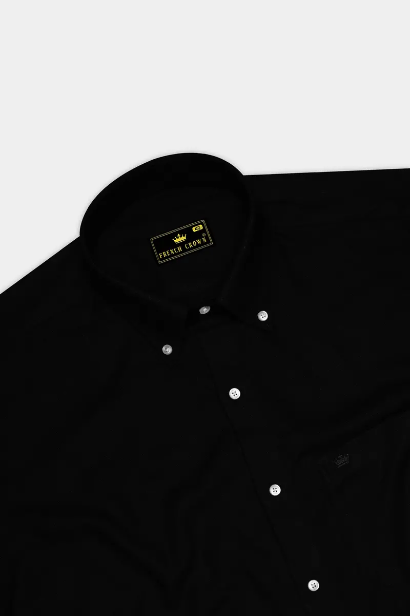 Nerjade-Jade Black Luxurious Linen Dress Shirt 5