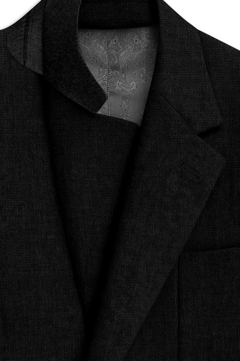 Nerjade-Jade Black Luxurious Linen Single Breasted Sports Blazer 5