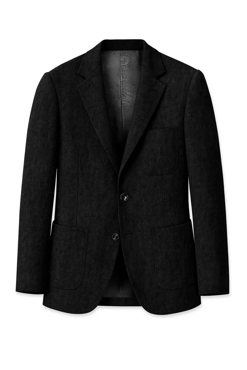 Nerjade-Jade Black Luxurious Linen Single Breasted Sports Blazer 8