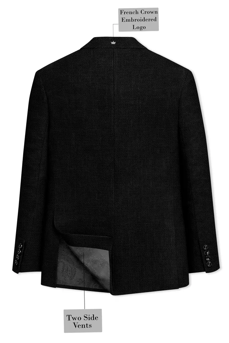 Nerjade-Jade Black Luxurious Linen Single Breasted Sports Blazer 9