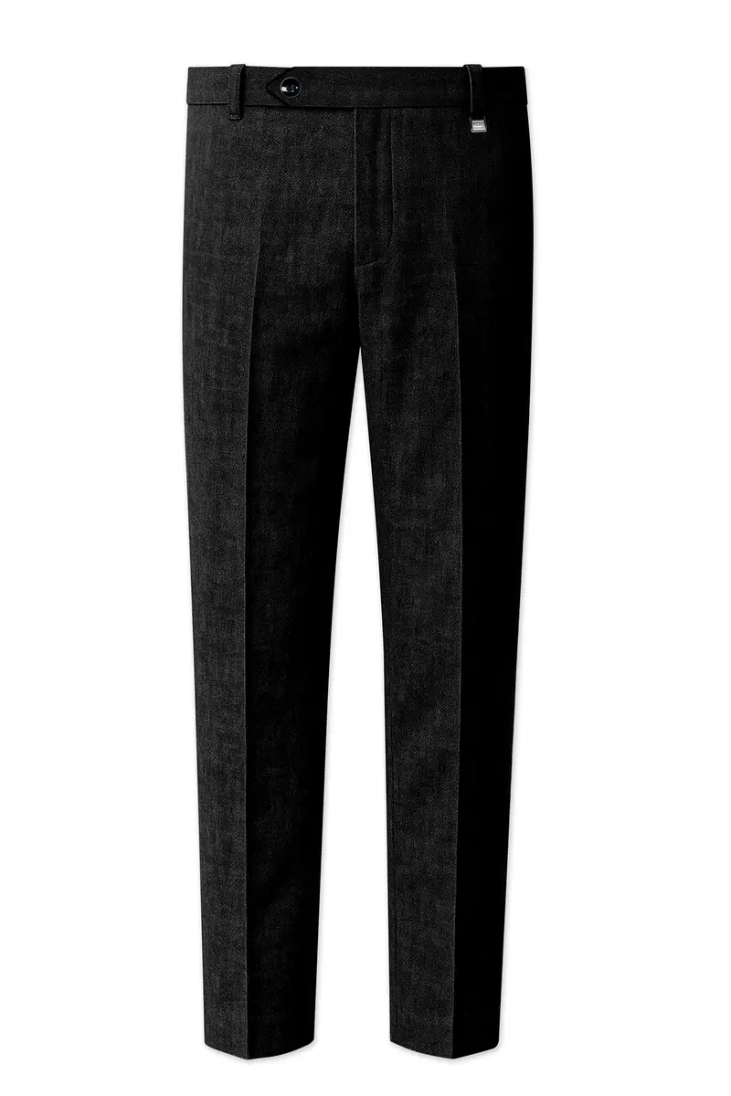 Nerjade-Jade Black Luxurious Linen Stretchable Waistband Pant 2