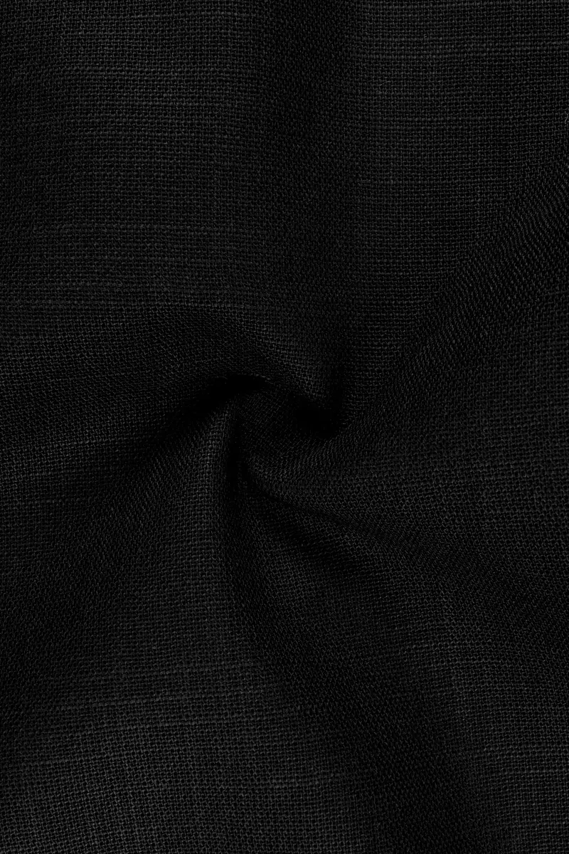 Nerjade-Jade Black Luxurious Linen Stretchable Waistband Pant 3