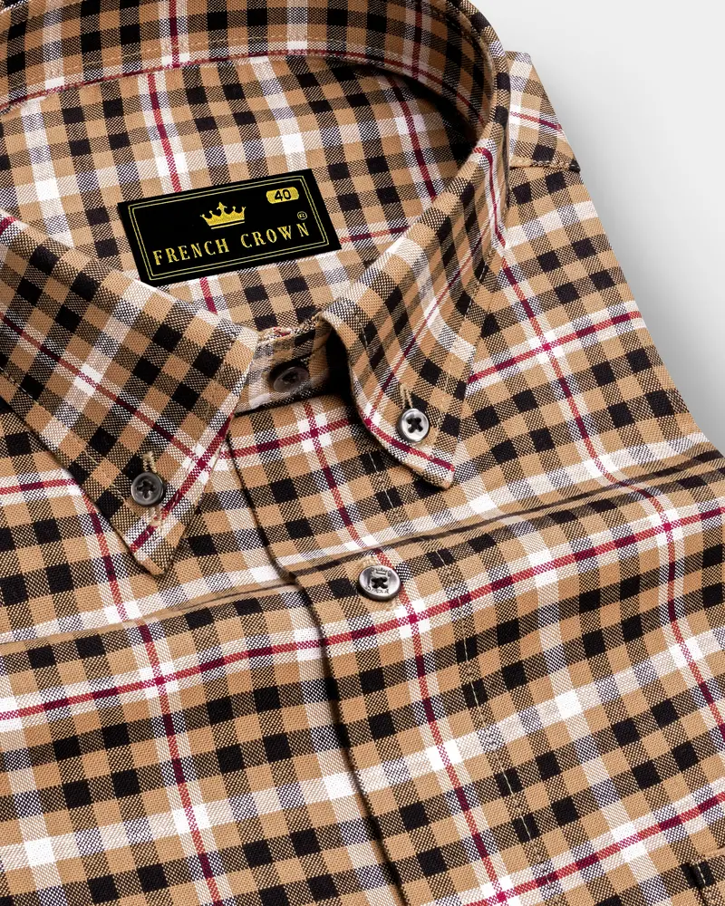 Nero Black With Cape Honey Windowpane Royal Oxford Shirt 1