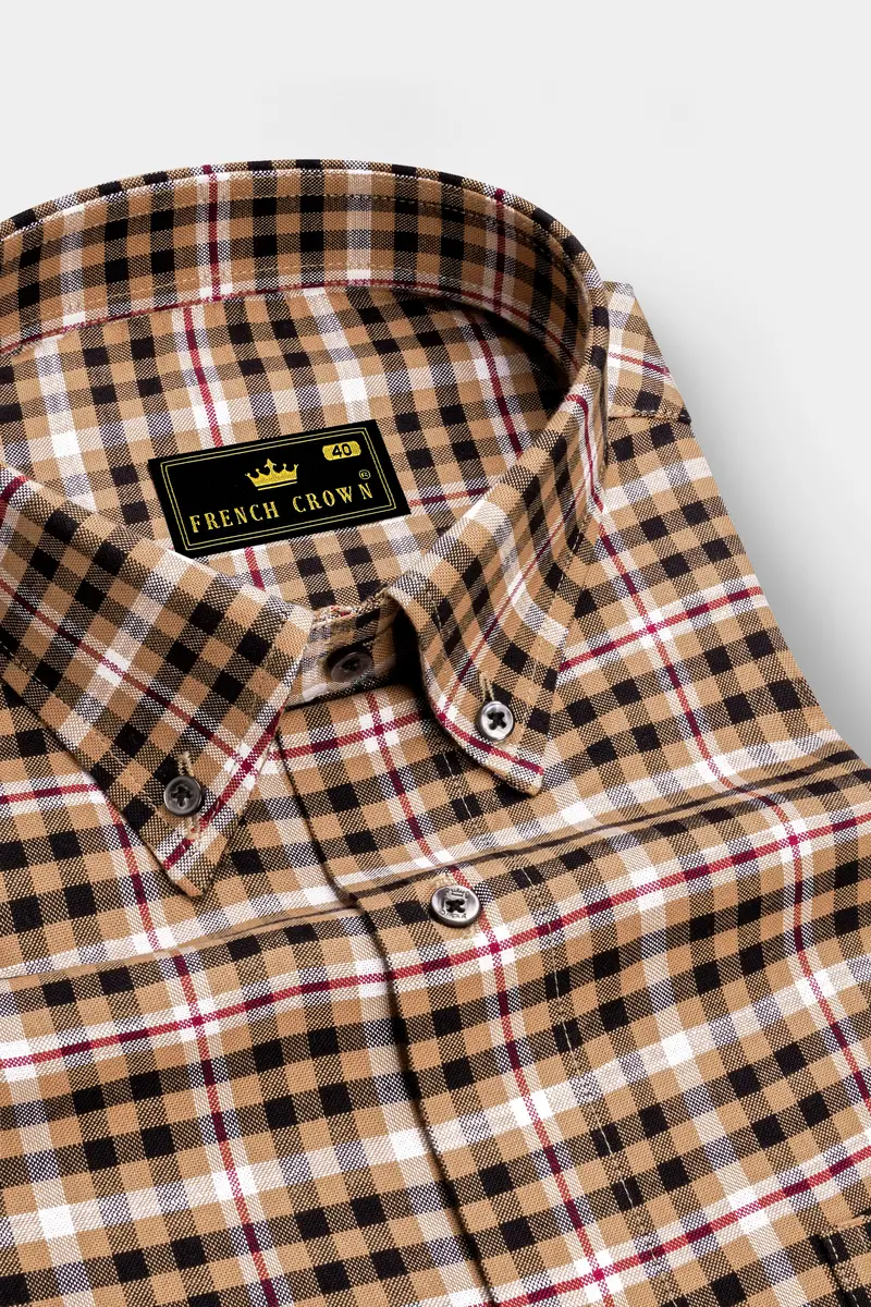 Nero Black With Cape Honey Windowpane Royal Oxford Shirt 2