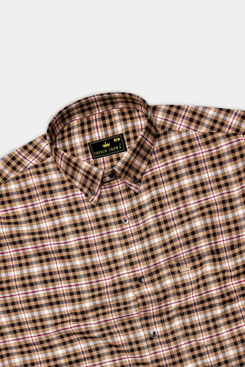 Nero Black With Cape Honey Windowpane Royal Oxford Shirt 5