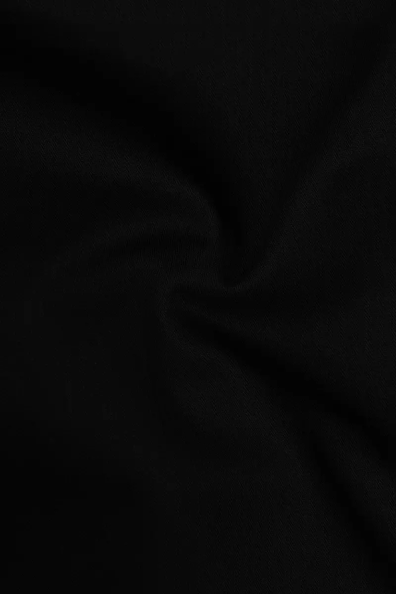 Nervaro-Jade Black Stretchable Twill Premium Cotton Dress Shirt 3