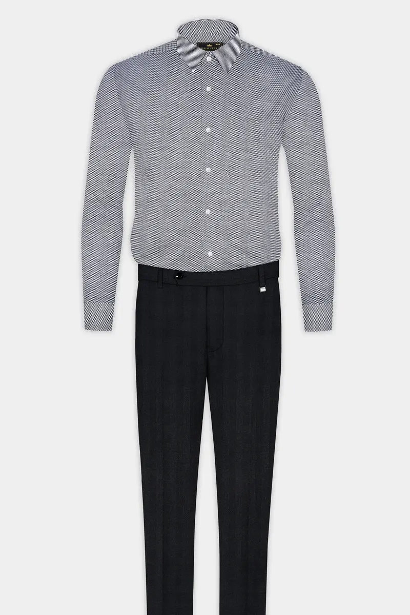 Nevada Gray Dobby Textured Premium Giza Cotton Shirt 6