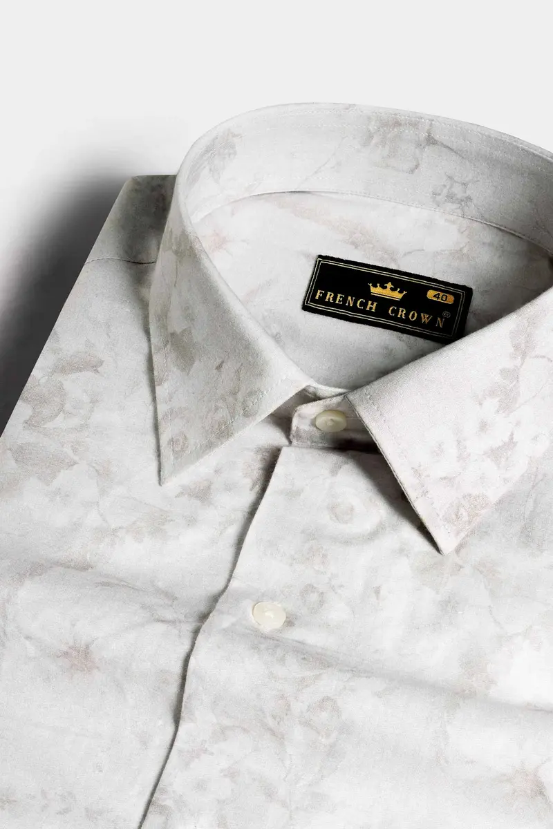 Nickel Gray And Taupe Brown Super Soft Premium Cotton Shirt 4