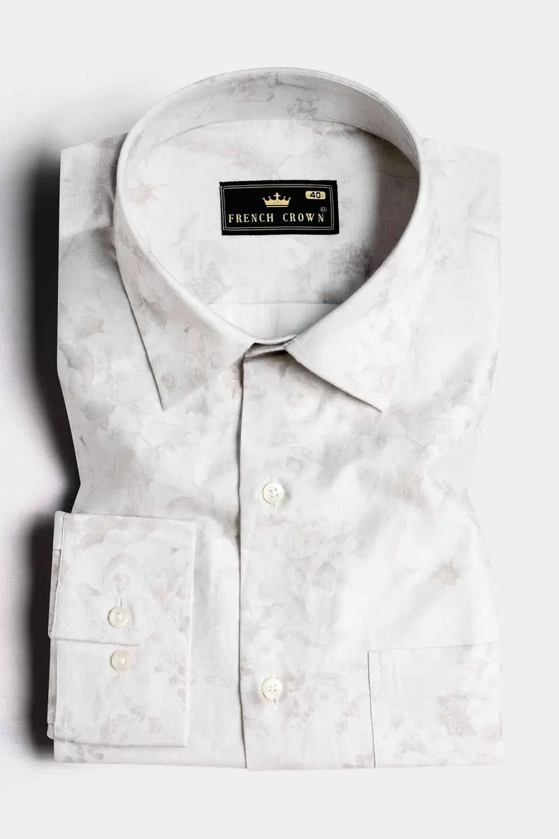 Nickel Gray And Taupe Brown Super Soft Premium Cotton Shirt 5