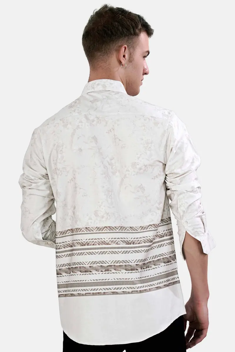 Nickel Gray And Taupe Brown Super Soft Premium Cotton Shirt 8
