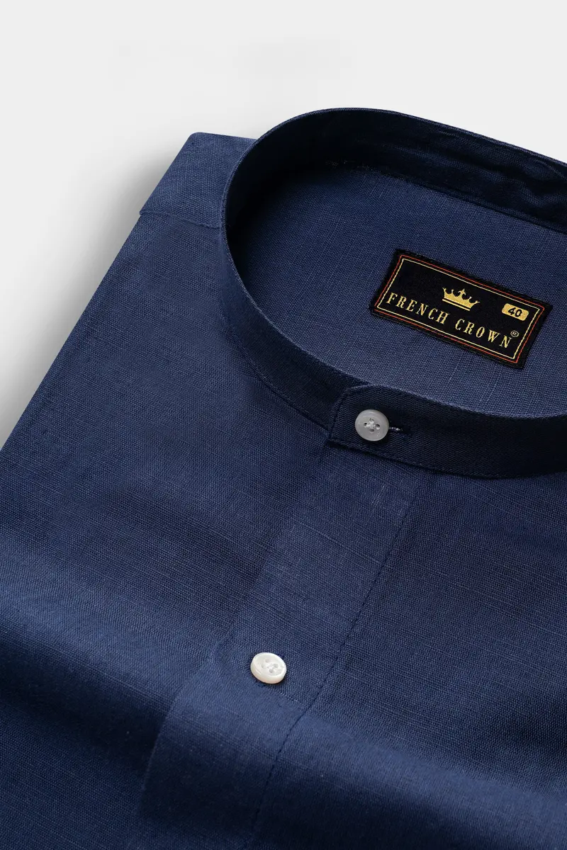 Nile Blue Luxurious Linen Shirt 1