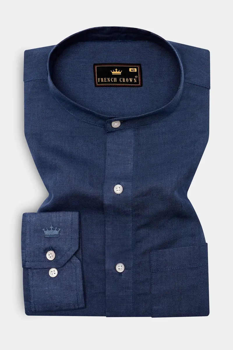 Nile Blue Luxurious Linen Shirt 3